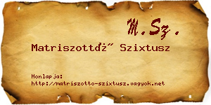 Matriszottó Szixtusz névjegykártya